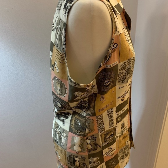 Xriss Xross silk Vintage buttoned vest, size M - Picture 2 of 8